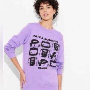 Olivia Rodrigo Purple Graphic Sweatshirt
